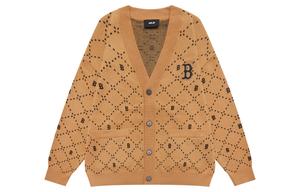 Трикотажная футболка унисекс светло-бежевая MLB, светло-коричневая