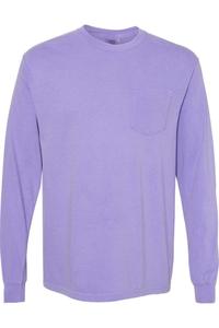 Футболка Comfort Colors Garment-Dyed Heavyweight с длинным рукавом и карманом, фиолетовый