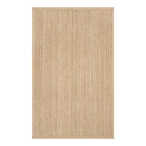 Полосатый коврик Elijah из морской травы Nuloom, бежевый, 183x183 см