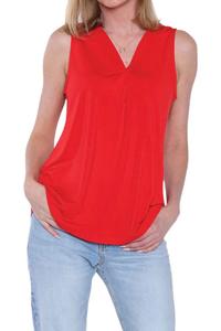 Топ свободного кроя без рукавов с V-образным вырезом красного цвета Papa Fashions, красный