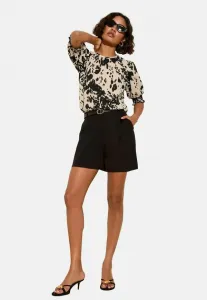 Блузка прямого кроя с короткими рукавами и присборенными манжетами Friends Like These, Cow Print