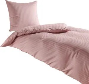 Постельное белье Dream Sleep Mako-Satin Stripe 240x220 см + 2x 80x80 см розовое
