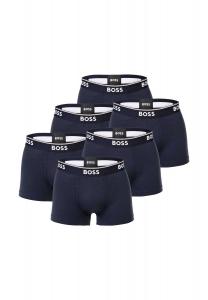 Мужские плавки, 6 шт. в упаковке - 6P Power, шорты-боксеры, хлопок стрейч, логотип, однотонный BOSS, темно-синий
