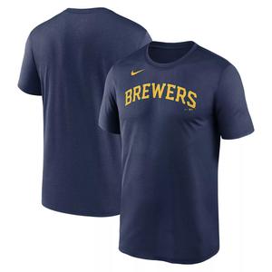 Мужская темно-синяя футболка с надписью Milwaukee Brewers New Legend Nike