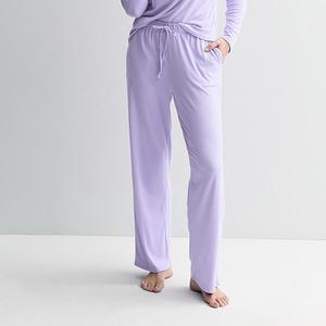 Женские пижамные брюки с ребристой отделкой и открытым низом Sonoma Goods For Life, Lavender Jess