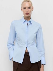 София Slim Fit Поплин Рубашка Mango, Pastel Blue