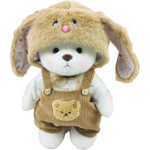 Милый шарнирный медвежонок маленький плюшевый мишка, включает только одежду для куклы плюшевая кукла высота 30см Fluffy bear, коричневый