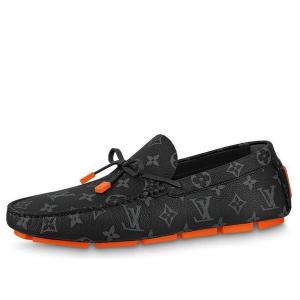 Кроссовки lv driver moccasins shoes 'black monogram with red' Louis Vuitton, черный