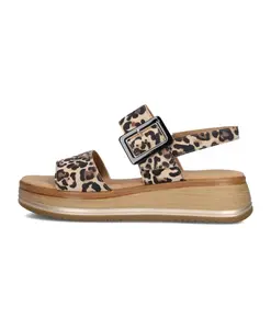 Коричневые сандалии на каблуке с закругленным носком. Gabor, коричневый