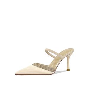 Beijiani Женские тапочки с закрытым носком на резиновой подошве, устойчивые к истиранию, шампань, цвет Champagne