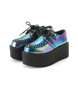 Туфли на платформе со шнуровкой Yosuke Usa, цвет Purple Combi