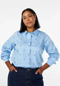 Блузка на пуговицах mit gestickten kirschen Zizzi, Open Air W Ch Emb