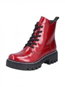 Rieker Красные ботильоны на шнуровке