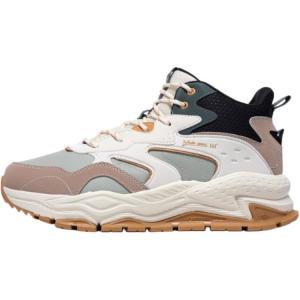 Абразивостойкие термоутепленные кроссовки Mid top Outdoor мужские beige black 361°, Oat белый/Obsidian черный