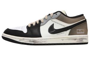 Jordan Баскетбольные кроссовки Air 1 Cushioning с низким верхом, износостойкие, винтажные, мужские, черно-коричневые