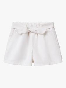 Детские хлопковые шорты с эластичной резинкой Benetton, Optical White