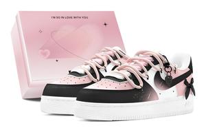 Кроссовки Air Force 1 для скейтборда женские низкие черные Nike, розовый