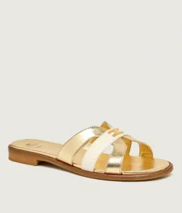 Кожаные тапочки Elisabetta Franchi, золотой