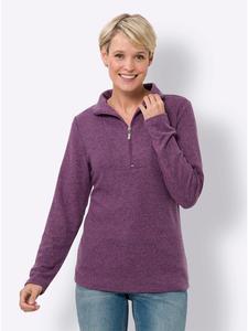 Рубашка с воротником-стойкой в фиолетово-черном меланжевом цвете Sieh an!