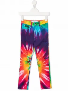 Джинсы скинни с принтом тай-дай Philipp Plein Junior, фиолетовый