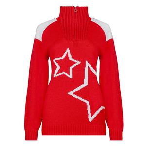 Свитер Newland Khloe с застежкой-молнией до середины груди (женский), Red/White