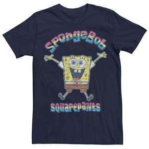 Мужская футболка с радужным логотипом Sponge Bob SquarePants Nickelodeon