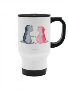 Mr. & Mrs. Panda Термокружка "Люблю аксолотля" без надписи, белого цвета