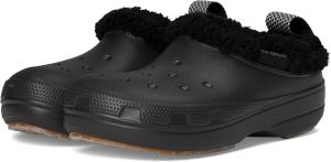 Женские короткие утепленные сапоги Crocs Classic, черный