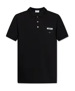 Поло с логотипом Moschino, черный