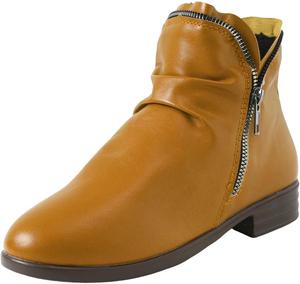 Женские плоские ботильоны без каблука Осенние ботинки для женщин 2025 Винтажные повседневные короткие ботильоны с низким каблуком, поддержкой свода стопы, модные с шнуровкой и боковой молнией, кожаные ботильоны для комфортной ходьбы JYSwoshoe, 5-Yellow