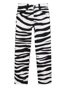 Брюки с зебровым принтом Marc Jacobs Kids, черный