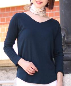 Хлопковая блузка с V-образным вырезом, сшитая из хлопка, симпатичная, с рукавами 3/4, с короткими рукавами Pourvous, цвет Navy