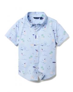 Джейн и Джек, рубашка из поплина Janie and Jack, мультиколор