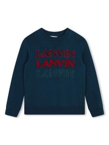 Lanvin Enfant толстовка с вышитым логотипом, синий