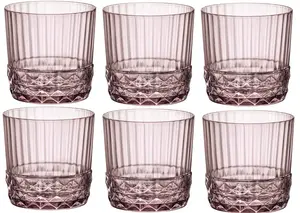 Бокалы для коктейлей / стаканы для виски / стаканы для воды Rocco America 20's Lilac Rose 370 мл - 6 шт. Bormioli