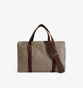 Средняя дорожная сумка из ткани с покрытием Gg Monogram Gucci, мультиколор