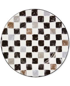 Круглое блюдо в черную клетку MacKenzie-Childs, черно-белый