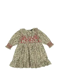Платье с цветочной вышивкой BONJOUR, зеленый