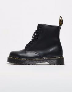 Ботинки Unisex 1460 Bex с 8 люверсами, гладкие, черного цвета Dr Martens