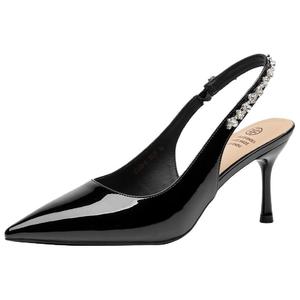 GUDIANFENGDU Тонкие каблуки на шпильке 7,5 см женские - нюд, цвет Nude