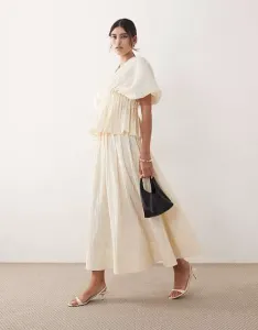 Кремовая юбка макси с жатой текстурой ARRANGE