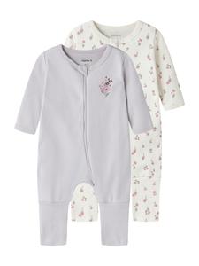 NAME IT Пижама в пастельно-фиолетовом и бежево-белом цветах