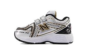 1906 HOOK & LOOP Амортизирующие Износостойкие Низкие Ботинки для Малышей Золото Серебро New Balance, Металлическое Серебро и Металлическое Золото