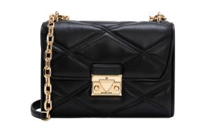 Серена Кожаная Конверт Сумка, Плечевая Сумка, Среднего Размера Чёрная Женская MICHAEL KORS