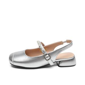 ZHR Женские туфли на высоком каблуке бежево-серебристые, цвет Silver