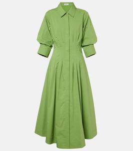 Платье миди из хлопчатобумажной поплиновой смеси в стиле джаз Simkhai, Deep Peridot