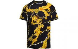 Футболка Barocco print Cotton VERSACE JEANS COUTURE, черный