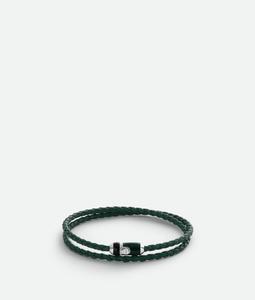 Мужской кожаный браслет Leather Bracelet BOTTEGA VENETA, зеленый