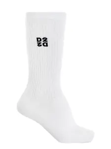 Носки в рубчик с вышитым логотипом DSQUARED2, белый