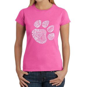 Футболка с принтом Women's word art - cat paw La Pop Art, Pink